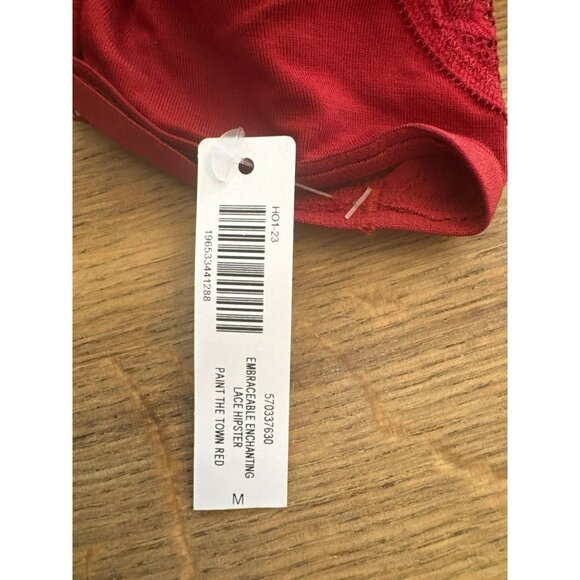 Soma Womens Embraceable Hipster Panty with Enchanting Lace Medium Red Lot 2 Pair - Picture 4 of 5